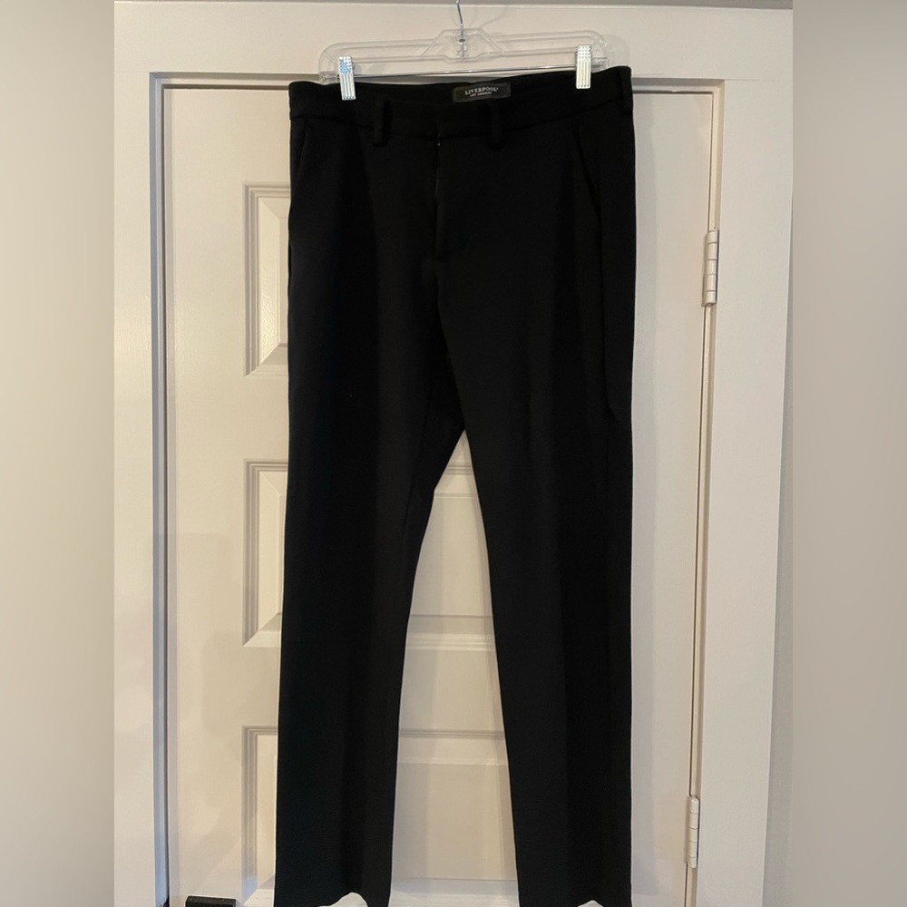 Liverpool Los Angeles Upscale Casual Black Dress Pants 34x32 Slim Straight Fit